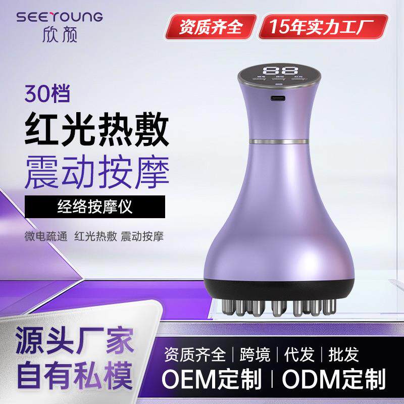多功能养生家用经络刷肩颈手臂大腿电动刮痧仪加热刮痧器筋疗仪