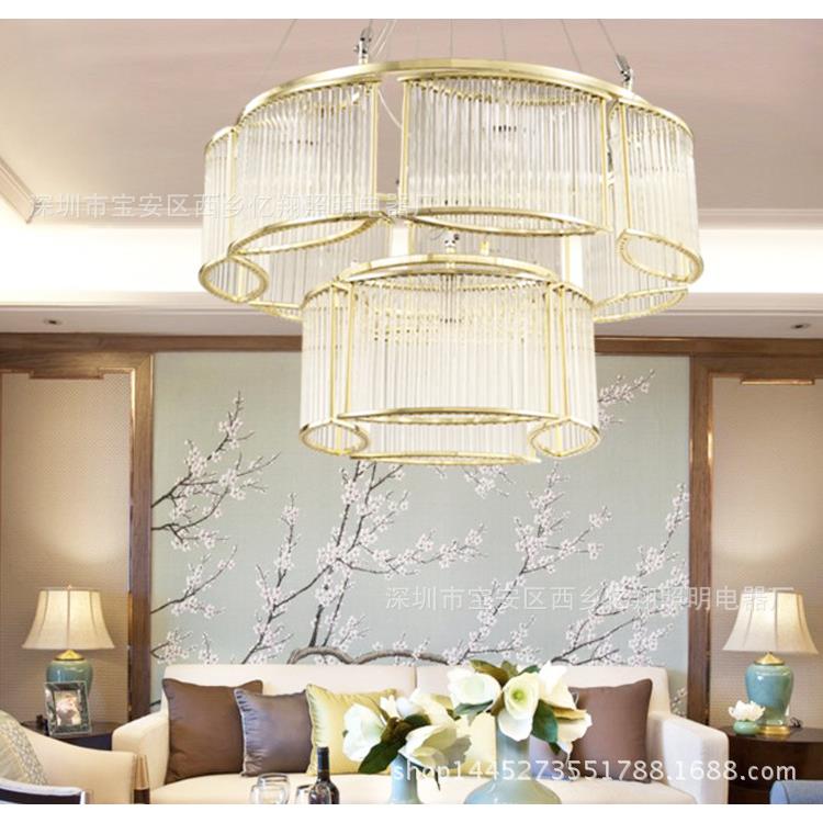 新款后现代别墅餐厅简约水晶设计师大气时尚艺术装饰客厅吸顶灯