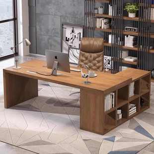 美式老板办公桌椅组合简约经理桌办公桌办公家具大班台实木老板桌