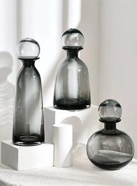 极简主义无障碍豪华风格玻璃花瓶客厅装饰插花斯堪的纳维亚创意入