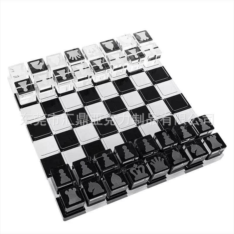 厂家亚克力透明象棋盘亚克力精美礼品象棋休闲桌面游戏棋盘