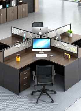 工位办公桌风财务员屏卡简座格子间简约BK202现代6职工员4人位约