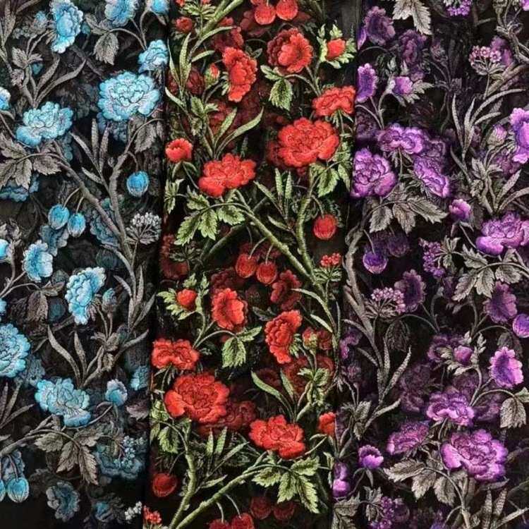 厂家直销 新款DIY网纱刺绣面料 满幅多色绣花蕾丝布料 树枝芙蓉花,居家布艺,花边,淘宝优惠券,粉丝福利购,淘宝优惠卷