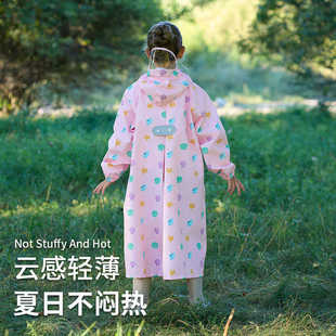 新2025日系轻薄速干透气儿童雨衣男女幼儿园防水雨披小学生书包位