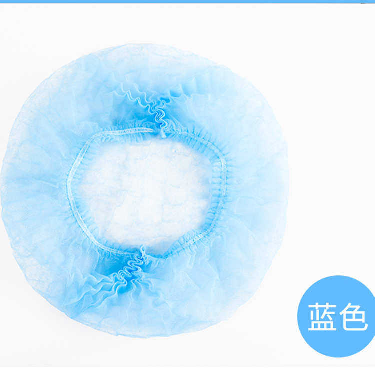无纺布条形帽一次性帽子蓝白色无尘头套网帽车间防油烟厨师帽批发