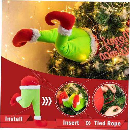 Stuffed door Santa Elf Legs Christmas decoration