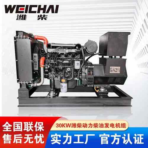 潍柴柴油发电机30KW 全新全铜无刷工地用商店用发电机厂家直供