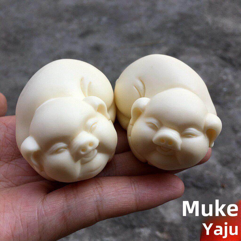 象牙果小猪可爱猪小摆件创意文玩手把玩件雕刻工艺品招财福猪小件