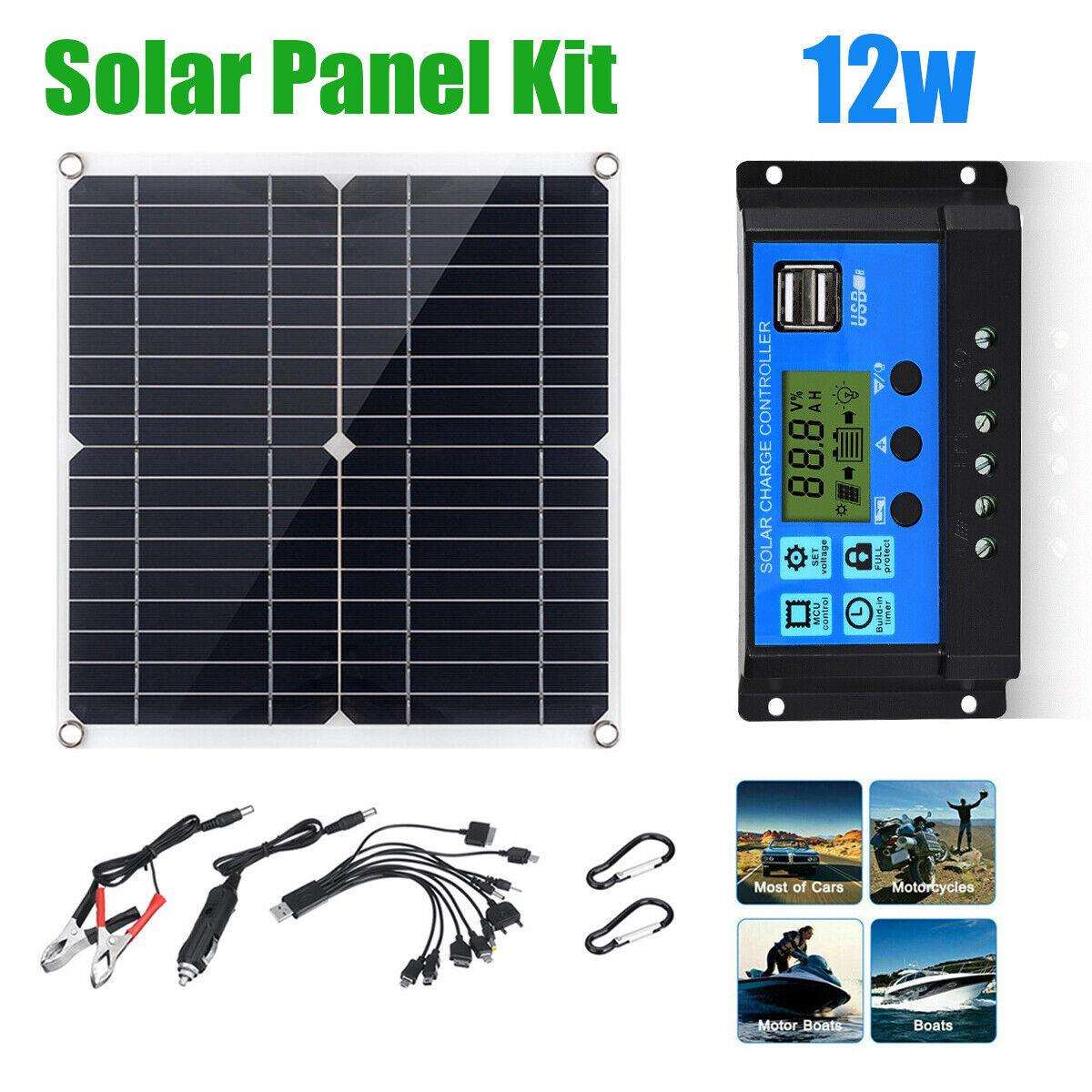 100W太阳能电池板套件 100A 12V 电池充电器带控制器 solar Panel