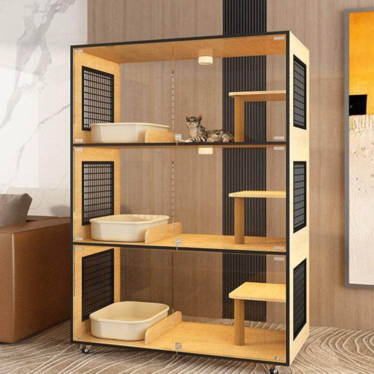宠物店繁育寄养笼猫别墅实木三层猫笼子猫窝猫屋产房猫舍展示猫柜