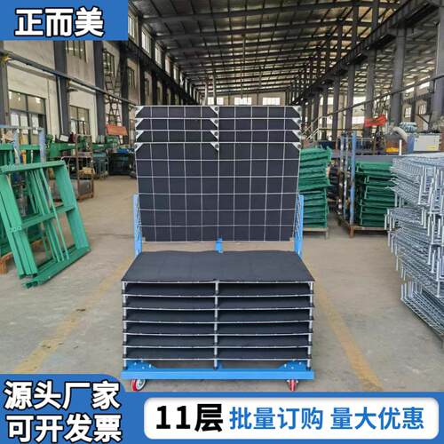 防静电千层架多层翻转架pcb板置物网格架车间移动周转车角钢焊接