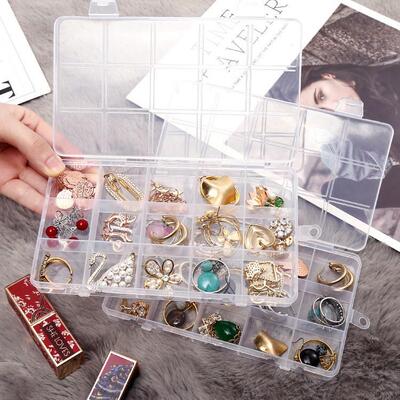 Clear Plastic Storage Box for Small Organizing, Earring and