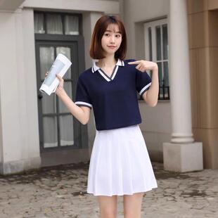 2026幼儿园老师园服教师工作服夏季v领t恤运动套装女幼师工服定制