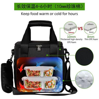 S588防水保温袋加厚铝箔饭盒袋保温便当包手提大容量野餐包方形斜