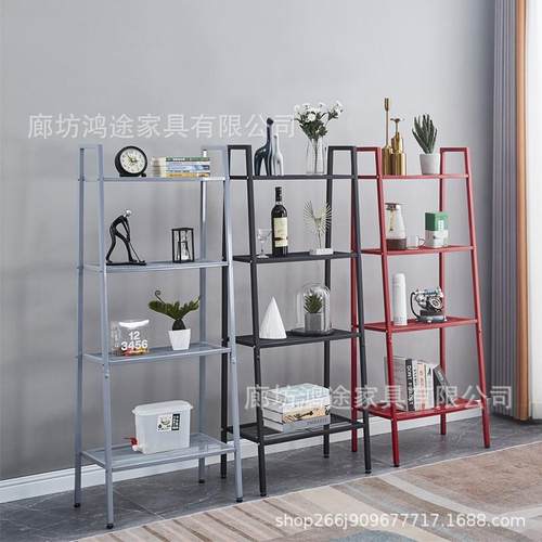 梯形置物架卧室厨房金属铁艺收纳书报花草置物收纳架梯形置物架