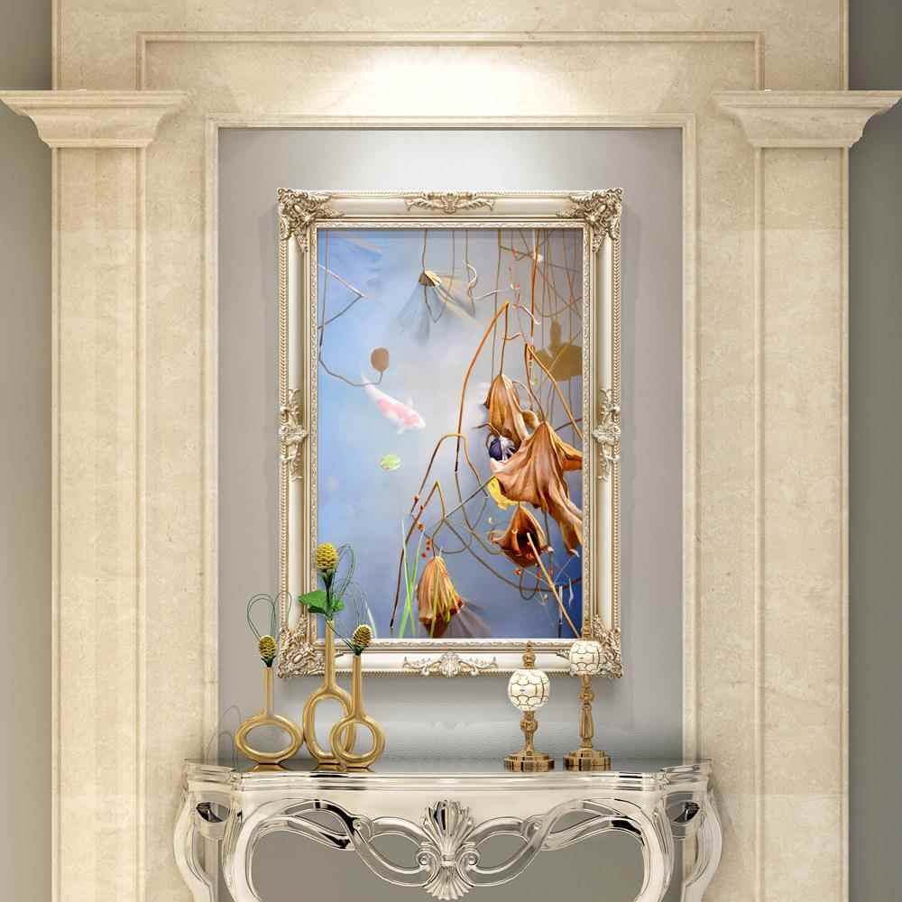 玄关装饰油画轻奢风景植物客厅装饰画轻奢餐厅壁画别墅挂画艺术画
