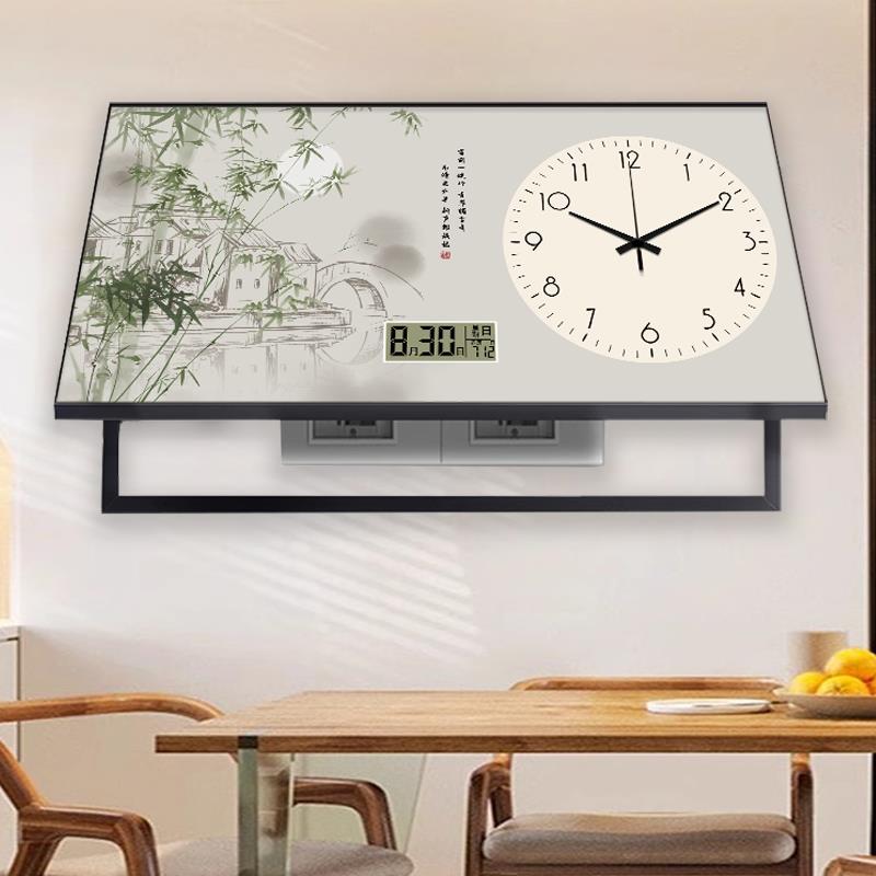 万年历大尺寸带钟表电表箱装饰画免打孔电闸盒配电箱遮挡开关挂画