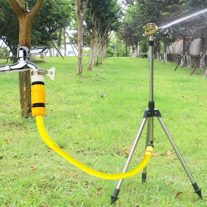 草坪绿化园林灌溉锌合金地插摇臂360喷头三角架套装喷灌器洒水器