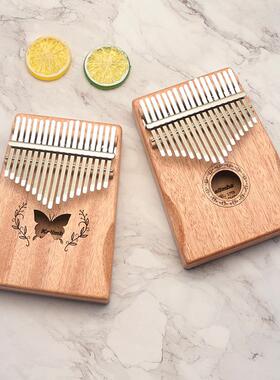 全单实木卡林巴琴卡kalimba 拇指钢琴便携式乐器手指琴17音拇指琴
