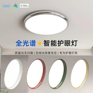 超薄LED无频闪卧室吸顶灯 护眼儿童书房间阳台全光谱奶油风餐厅灯