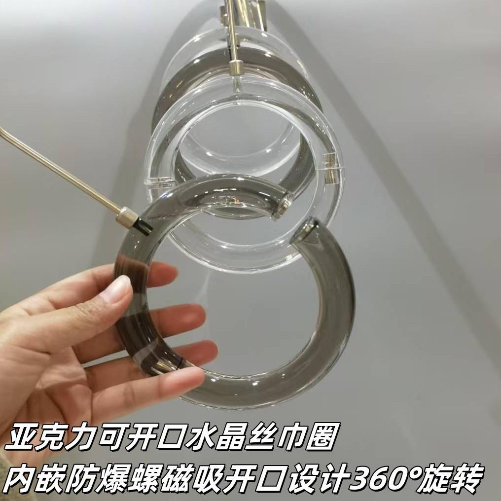 服装店S钩水晶亚克力吊环可开口透明圆圈衣架挂钩围巾丝巾领带S勾