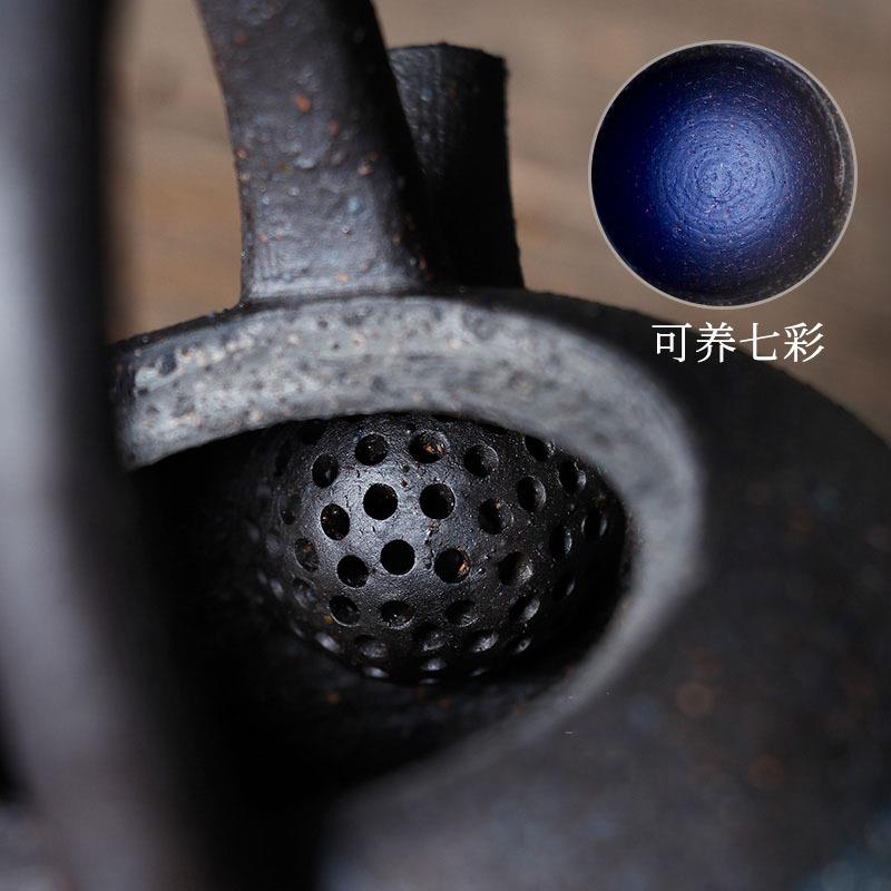 高越岩矿茶壶纯手工日式泡茶壶中国古风茶壶原矿粗陶提梁壶
