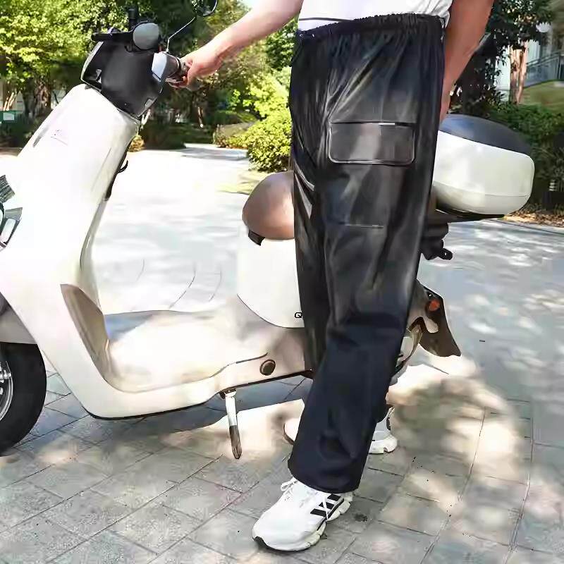 雨裤男下半身防暴雨加肥加大防水外送骑手专用雨裤口袋加厚牛筋