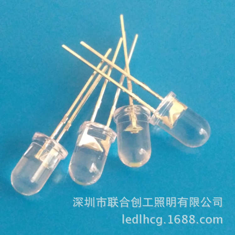 直插LED圆头红光灯珠F5圆头灯珠有边白光 0.06W f5圆头白光红光