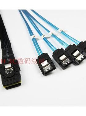 现货MINI SAS线SFF8087转4 SATA3服务器主板阵列卡1分4硬盘数据线