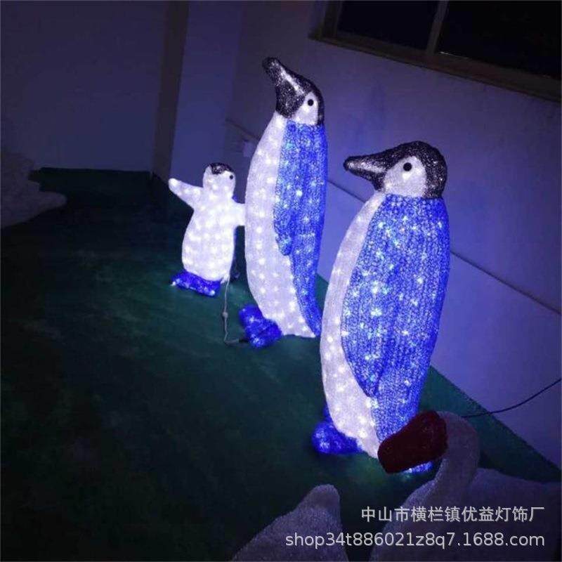 LED企鹅造型灯滴胶动物城市店铺亮化工程户外防水节日装饰景观灯