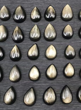 2026天然金曜石大水滴吊坠可镶嵌项链毛衣链猫眼金线 金光闪闪