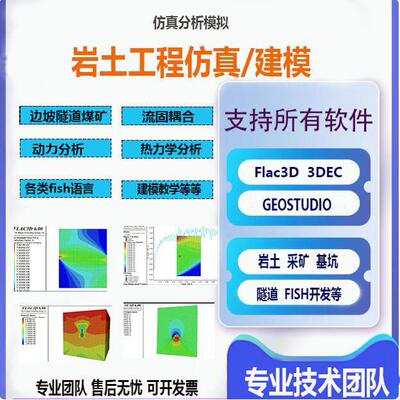 flac3d建模数值模拟指导答疑3DEC代做PFC代做Flac岩土隧道命令流