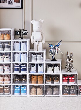Transparent Foldable Plastic Shoe Box for Organizing Shoes,