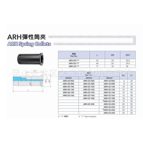 ARH弹性筒夹/ARHJOH止水型弹性筒夹/OSL筒套