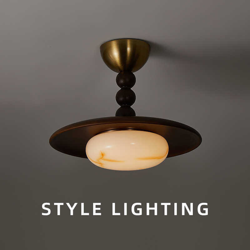 法式复古风卧室灯中古主卧灯阳台灯半吊吸顶灯儿童护眼书房装饰灯,家装灯饰光源,智能吸顶灯,淘宝优惠券,粉丝福利购,淘宝优惠卷