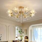 客厅吊灯朵法式 简约轻奢浪漫复古厅主灯花流4789苏水晶灯具 大新款