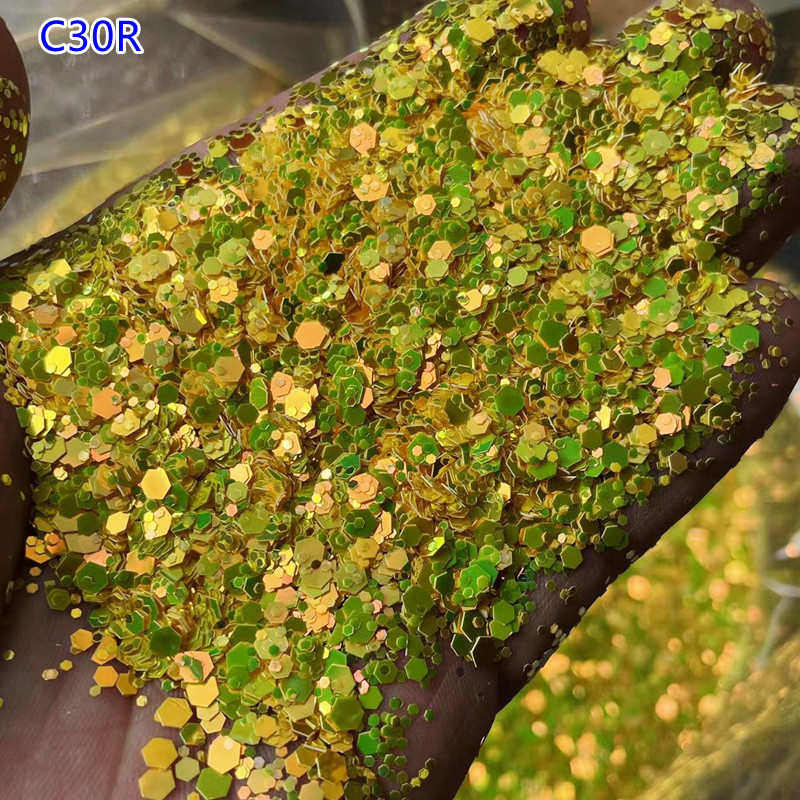 粉 材料亮片粉混合亮片diy新款龙大偏光变色金葱闪美甲皮革金光