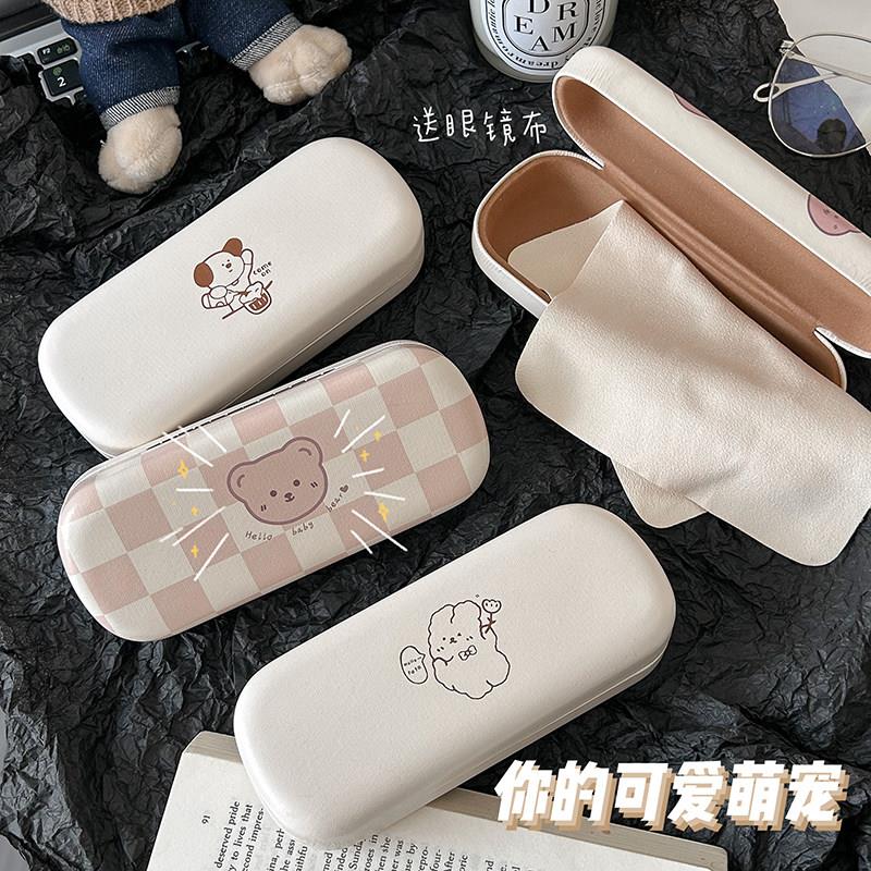 卡通眼镜盒可可携式抗压轻便2025新款女生爱学生高级感近视眼镜收
