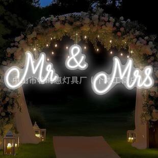 mrs婚礼霓虹灯求婚婚礼灯牌发光造型灯墙上装 饰婚庆灯 and 外贸mr