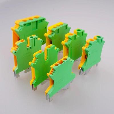 Uslkg2.5/3/5/6/10/16/35黄绿色双色接地电压英国铁路端子座