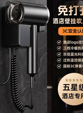 酒店吹风机壁挂式家用宾馆专用大功率速干大风力免打孔吹风机筒