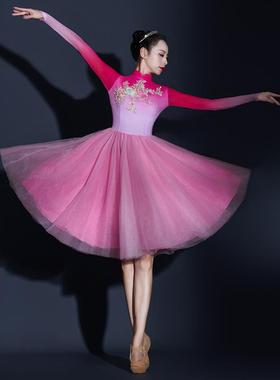 高档成芭舞蹈服2024新款舞台现蕾代舞舞演出人服飘逸仙气蓬蓬裙女