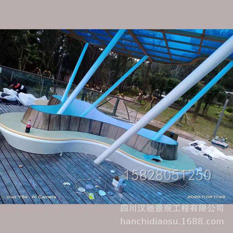 大件玻钢树脂树池摆件户外景观小品摆件弧形圆形工艺品摆件
