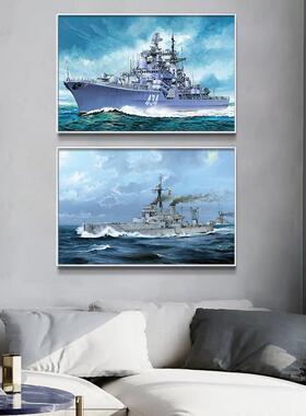 航母军舰挂画海军航空母舰武器装饰画办公室会议室书房墙面壁画