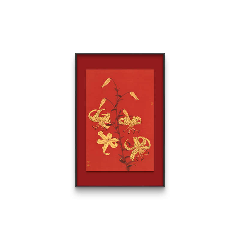 新中式禅意花卉装饰画酒店别墅会所民宿茶室入户玄关软装现代挂画图片