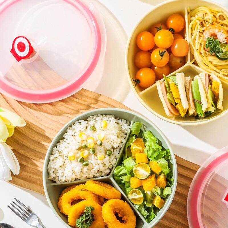 减肥餐定量碗家用减脂控量碗上班族轻食分餐碗陶瓷分格饭盒便当盒