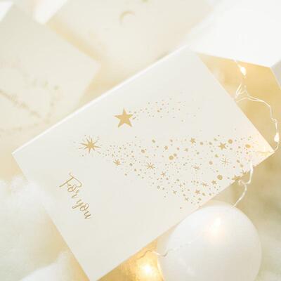 Gold Foil Star Moon Card Dreamy Wish Thanksgiving Thank You