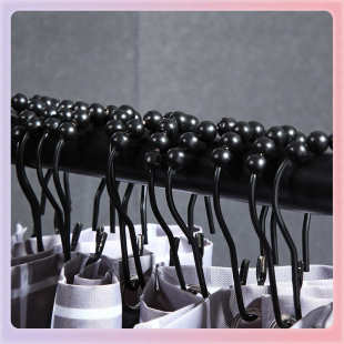 TUF4浴帘杆弧形免打孔卫生间干湿套装 转角浴室防水布U形L型伸缩浴