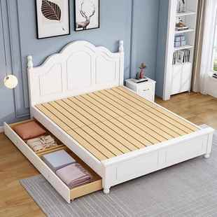 实木床现代简约1.8米欧NIK主卧双人租床出房用.5米工式 厂直1销一