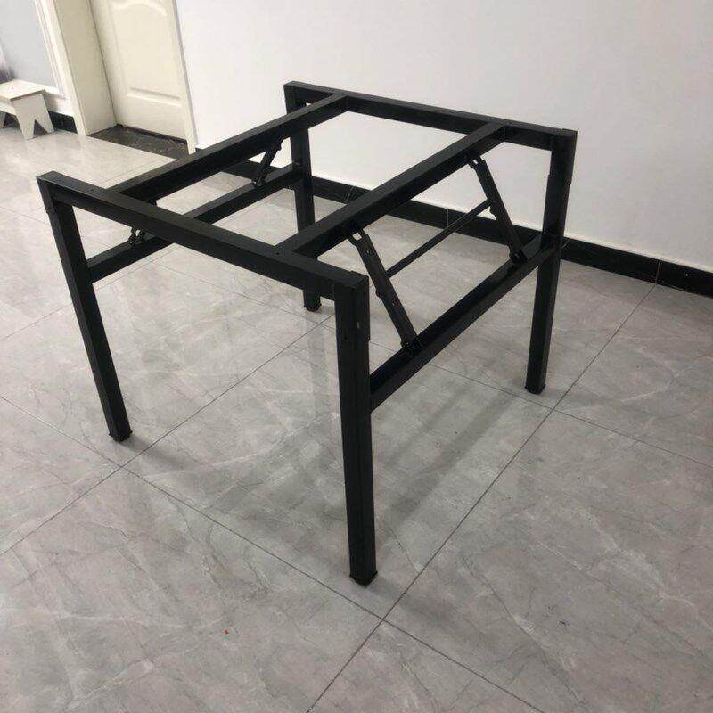 简易金属可折叠桌架可折叠桌腿支架圆桌加厚家庭桌腿餐桌锻铁桌腿